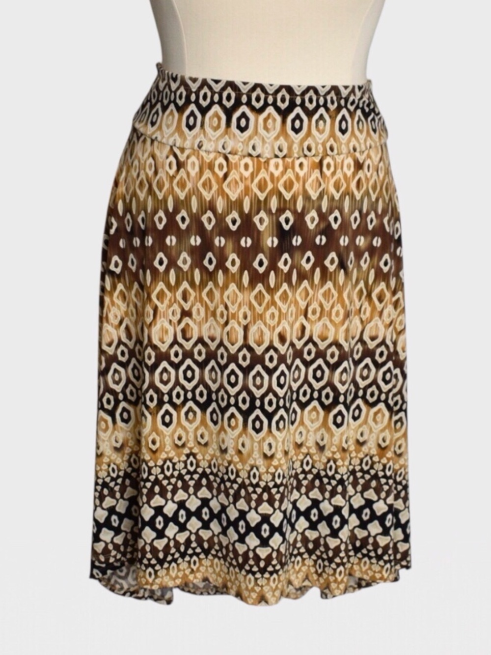 Cato Geometric Print Hi-Lo A-Line Skirt